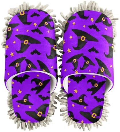 Burbuja Black Witch Hats Mop Slippers for Home Kitchen