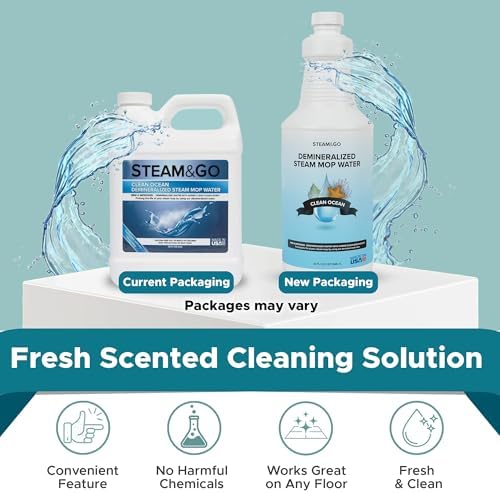 Steam Go Demineralized Water - 32oz Ready-to-Use for Steam Mops