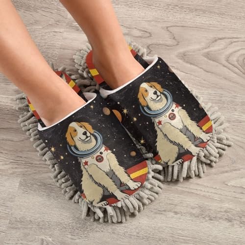 Bulletgxll Space Dog Mopping Slippers - M