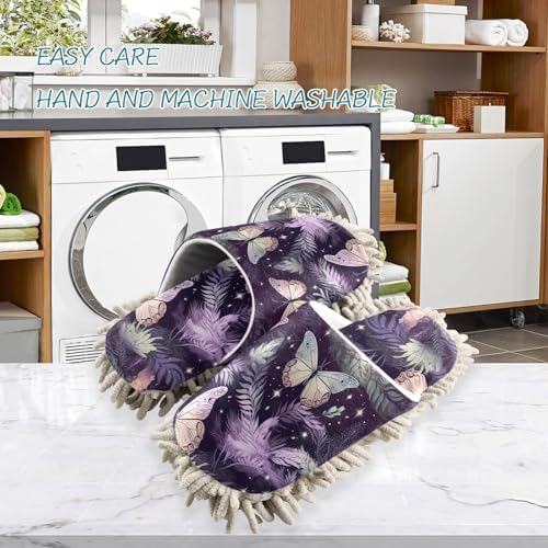 RunningBear Butterfly Purple Mop Slippers Unisex