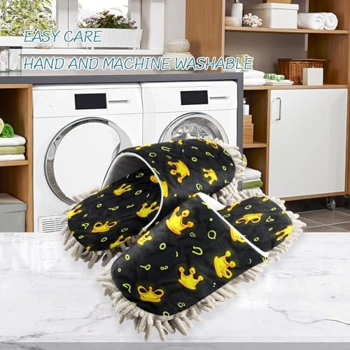 Zhirexin Cartoon Crown Mopping Slippers for Men Women