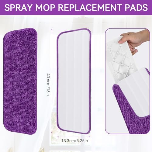 Durable Microfiber Mop Head Replacement for Libman Freedom Spray Mop - 7 Pack
