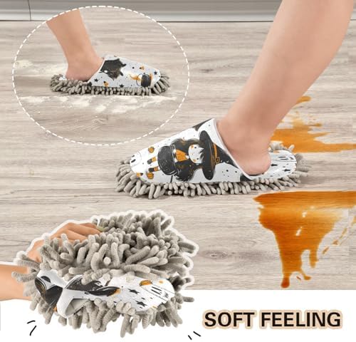 Zhirexin Halloween Mop Slippers for Men Women