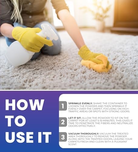 GROVE Carpet Freshener Powder Bundle 14 oz Microfiber Cloth