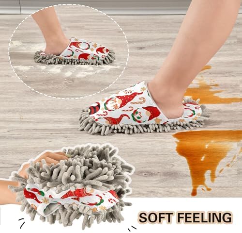 Burbuja Christmas Gnomes Mop Slippers for Women Men 1