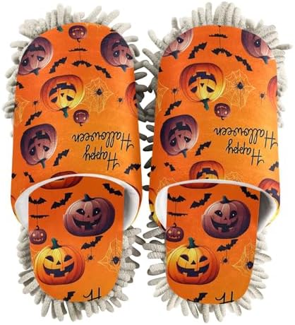 Burbuja Halloween Pumpkins Mop Slippers for Women Men