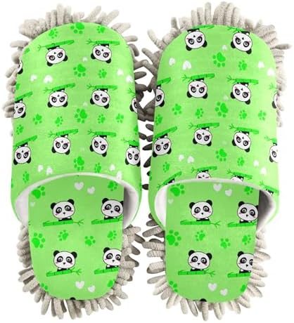 Burbuja Cartoon Pandas Mop Slippers for Home Kitchen