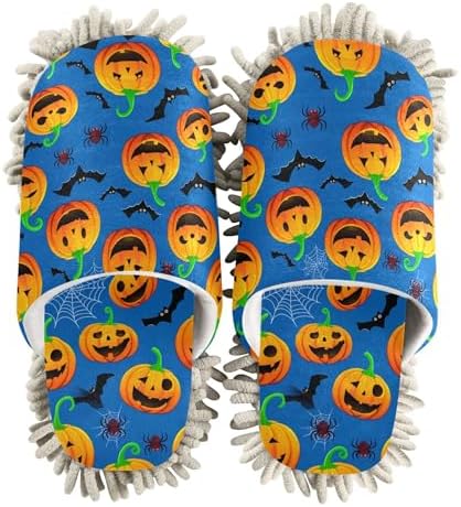 Burbuja Pumpkins Mop Slippers with Facial Expressions for Home Use