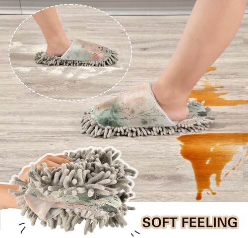 Zhirexin Microfiber Mop Slippers for Men Women