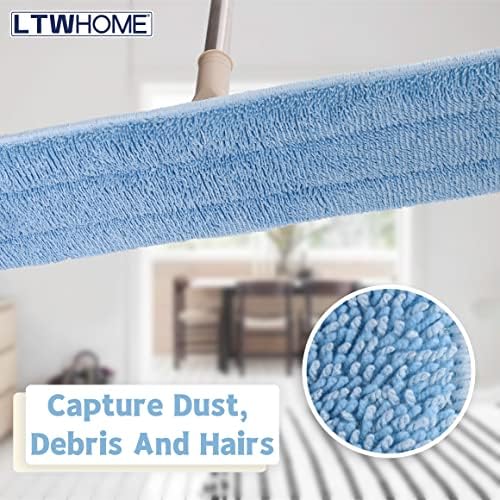LTWHOME 24 Inch Microfiber Mop Refill Pads Pack of 6 Blue