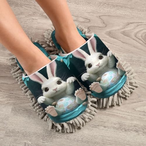 Easter Rabbit Paws Cleaning Mop Slippers Washable