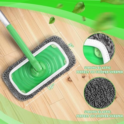 8Pcs Reusable Microfiber Mop Pads 2 Pack