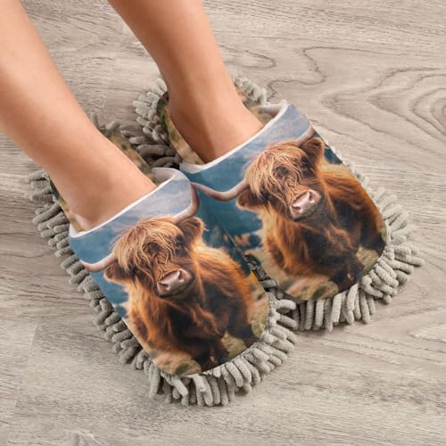 Zhirexin Microfiber Mop Slippers for Men Women Floor Cleaning