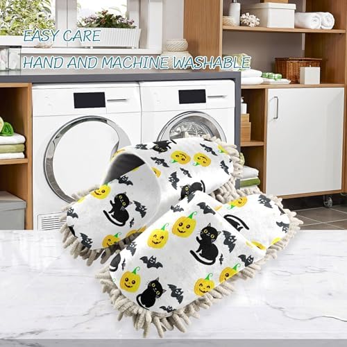 Burbuja Cats Bats Yellow Dust Mop Slippers for Home Cleaning