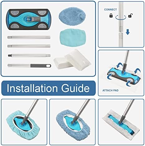 Layers Dust Mop with Reusable Cloths and Dry Pads