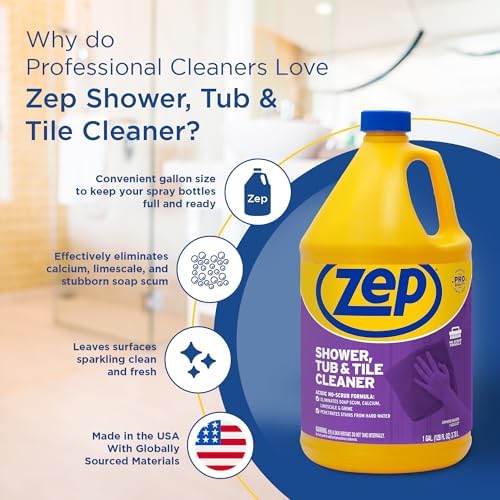 Zep Heavy Duty Shower Cleaner - 1 Gallon Case of 4