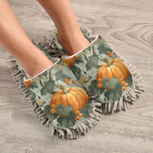 Zhirexin Thanksgiving Cartoon Pumpkin Cleaning Slippers