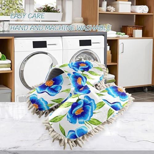 Burbuja Blue Flowers Mop Slippers for Women Men