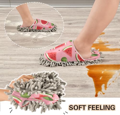 Watermelon Pattern Mopping Slippers - Washable and Comfortable