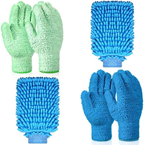 Potchen 6 Pcs Microfiber Cleaning Gloves and Mitt 1