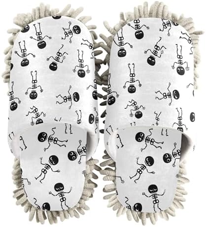 Burbuja Cartoon Skeletons Mop Slippers for Home Cleaning