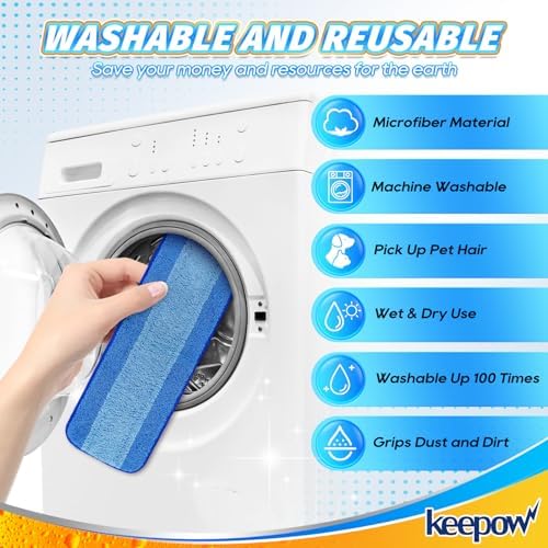 KEEPOW Microfiber Mop Pads 18 Inch 44 Pack