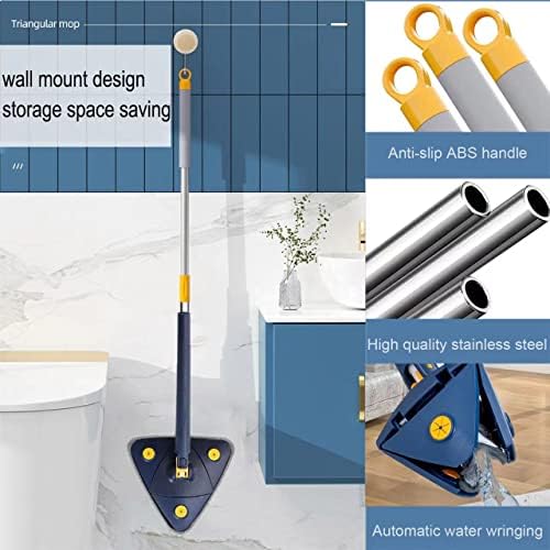 360 Degree Rotatable Adjustable Wall Mop with Auto Water Squeezing