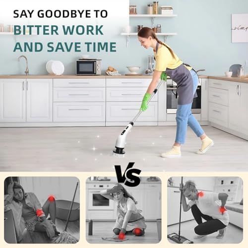 ELEBUILD 9in1 Electric Spin Scrubber with 8 Brush Heads
