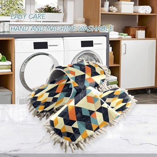 Zhirexin Colorful Lattice Microfiber Cleaning Slippers