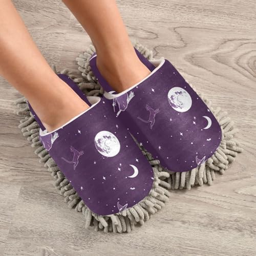 FLildon Microfiber Mop Slippers Halloween Witch Style Washable