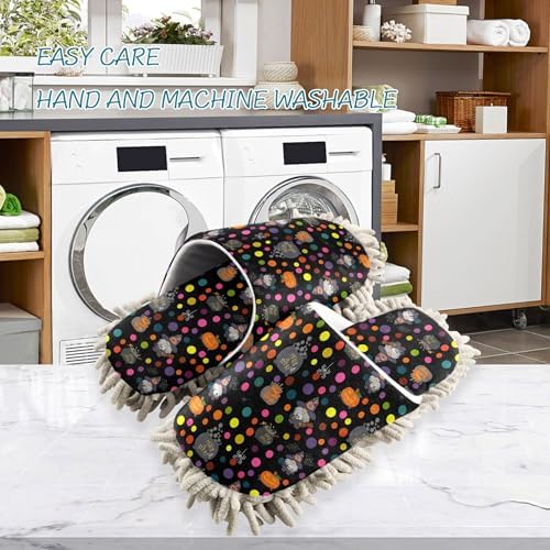 Burbuja Halloween Polka Dots Mop Slippers for Women Men