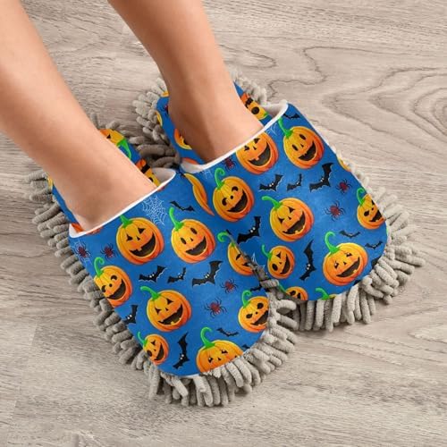 Burbuja Pumpkins Mop Slippers with Facial Expressions for Home Use