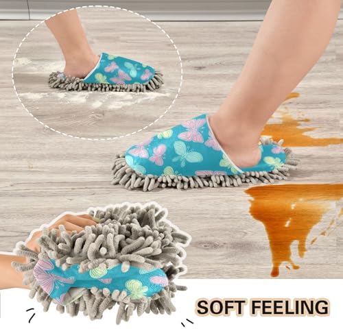 Burbuja Butterflies Mop Slippers for Home Kitchen Cleaning