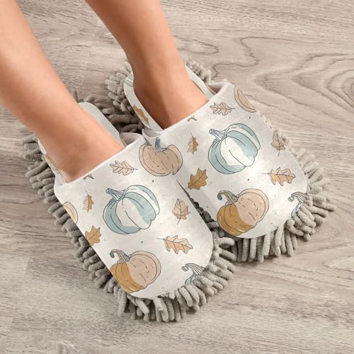 Zhirexin Thanksgiving Cleaning Slippers with Microfiber Mop Pads