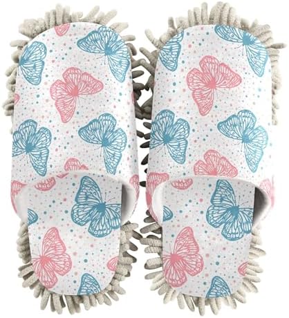 Burbuja Butterflies Mop Slippers for Home Cleaning