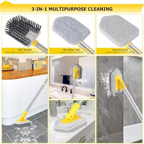 Lalafancy 3 in 1 Shower Cleaning Brush with Locking Head