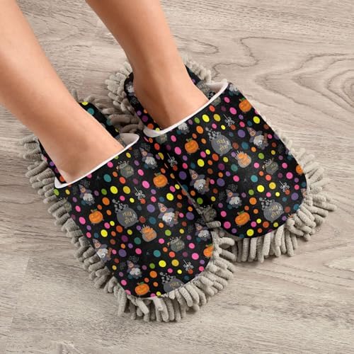 Burbuja Halloween Polka Dots Mop Slippers for Women Men