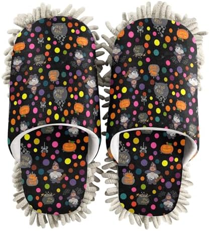 Burbuja Halloween Polka Dots Mop Slippers for Women Men