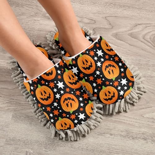 Burbuja Jack O Lantern Mop Slippers for Men Women