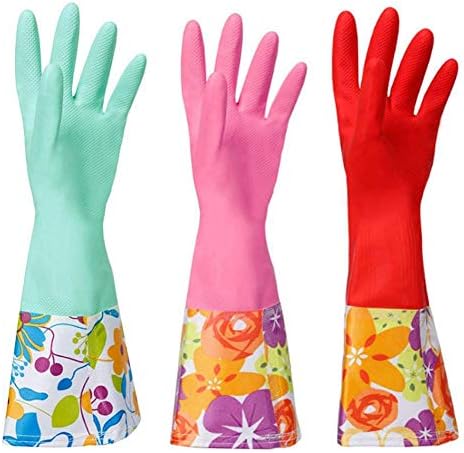 Aixingyun 3 Pair Dishwashing Rubber Gloves Non-Slip