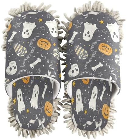 Zhirexin Halloween Cute Spectre Skull Cleaning Slippers