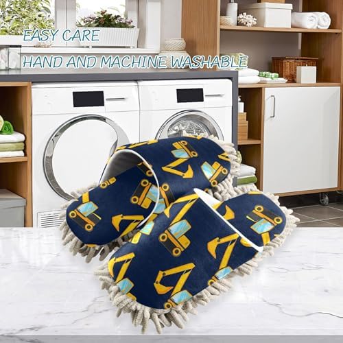 Burbuja Cartoon Excavator Mop Slippers for Home and Kitchen