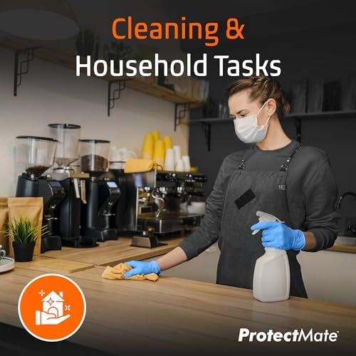 Protectmate Blue Nitrile Gloves - 5 Mil Food Prep Textured Handling