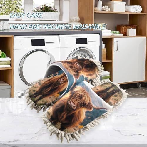 Zhirexin Microfiber Mop Slippers for Men Women Floor Cleaning