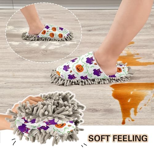 Burbuja Bats Pumpkins Mop Slippers for Home Cleaning