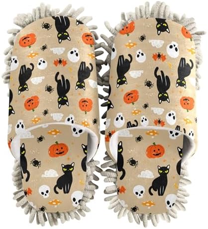Burbuja Cats Skull Mop Slippers for Women Men