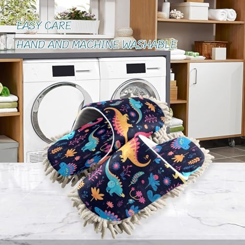 Bulletgxll Colorful Dinosaurs Cleaning Slippers