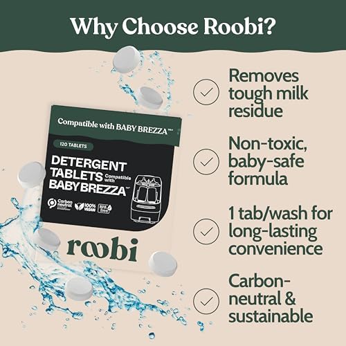 Roobi Detergent Tablets for Baby Brezza Bottle Washer Pro 120 Count