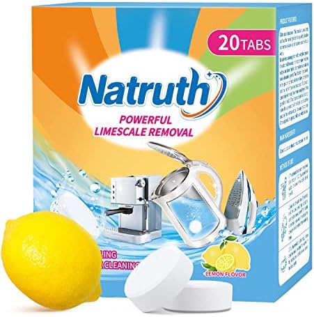 NATRUTH 20-Pack Limescale Remover Tablets for Kettle Coffee Machine