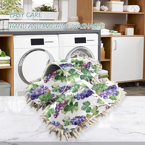 RunningBear Purple Grapes Mop Slippers for Cleaning